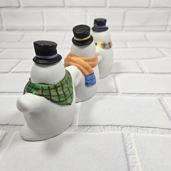 Dept 56 Ceramic Snowmen Figure Figurine  Christmas Holiday Hand Painted Colorful - Picture 8 of 16